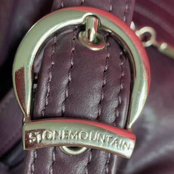 Stone Mountain GENUINE Deep Purple Leather Shoulder Bag NWT - Picture 6 of 15